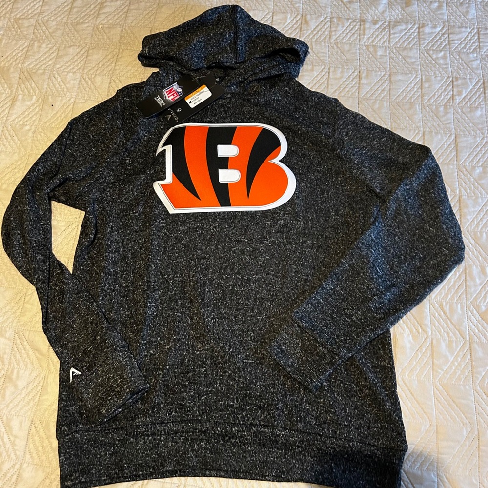 NWT Antigua Cincinnati Bengals NFL Mens Absolute Hoodie Charcoal Heather Size M‎